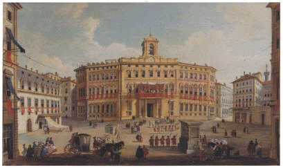 Giuseppe Bernardino Bison, La lotteria in piazza di Montecitorio