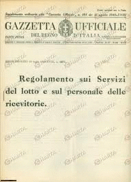 1940 REGNO D'ITALIA Regolamento del gioco del LOTTO  