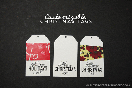 Free Printable Floral Christmas Card and some Customizable Tags @ mintedstrawberry.blogspot.com