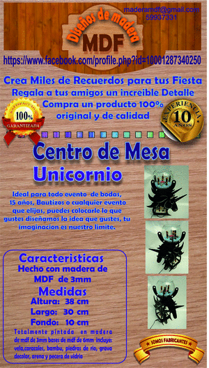 centro de mesa madera mdf unicornio azul claro 2 centro de mesa madera mdf unicornio azul claro 2