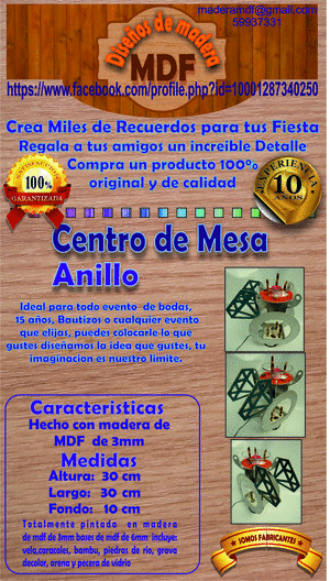 centro de mesa madera mdf anillo naranja centro de mesa madera mdf anillo naranja