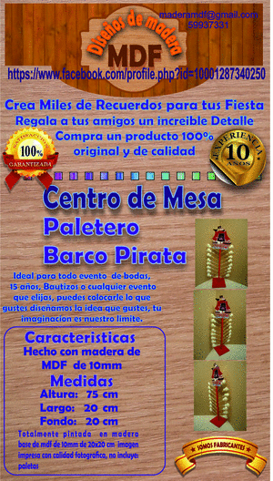 centro de mesa de madera mdf paletero barco pirata centro de mesa de madera mdf paletero barco pirata