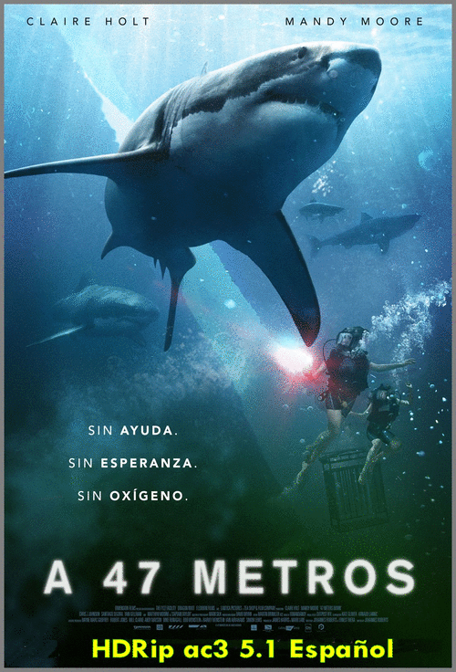 01c8427a6fe49986eeb3a6de4a2ff957 - A 47 metros (2017) [HDRip ac3 5.1 Español] [Thriller, Tiburones, Aventuras]