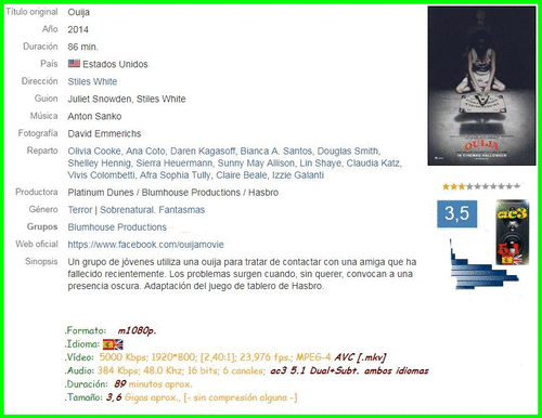 1de49e5db97a75ff5764ed19d7a95f55 - Ouija (2014) [m1080p. ac3 5.1 Dual+Subt.] [Terror] [MeGa]