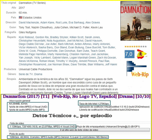 471f65de569226153ba518f24d8187cf - Damnation (2017) [T1] [Web-Rip, No Logo TV, Español] [Drama] [10/10]