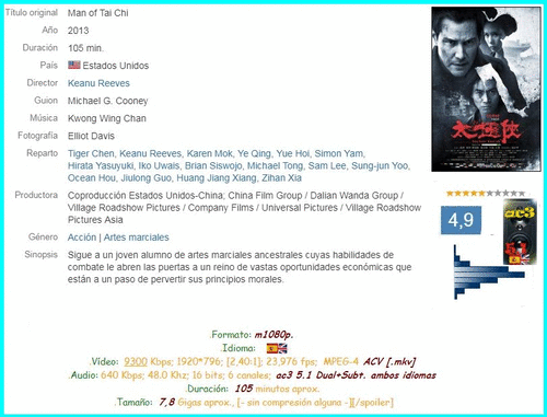 6d70346c5fb3d57a88cbb7fedeae07a3 - El Poder Del Tai Chi (2013) [m1080p. ac3 5.1 Dual+Subt.] [Acción, Artes Marciales] [MeGa]