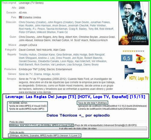 751e9de59d092dccf4bd50a142c12244 - Leverage: Las Reglas Del Juego (2012) [T5] [HDTV, Logo TV, Español] [Drama, Acción] [15/15]