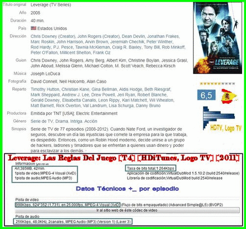 78535da658a2ab15732e83d3e84a944b - Leverage: Las Reglas Del Juego (2011) [T4] [HDTV, Logo TV, Español] [Drama, Acción] [18/18] [MG]