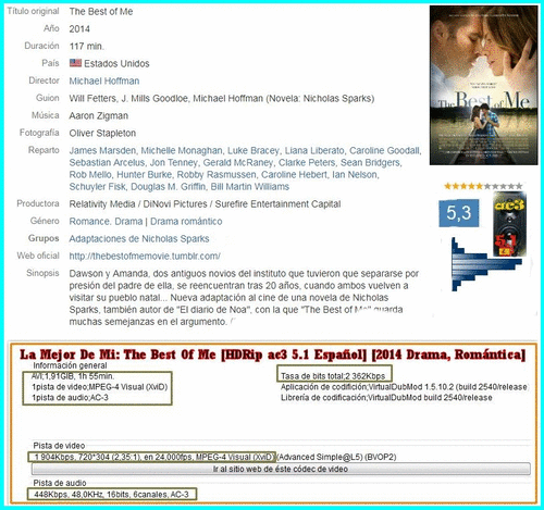 c9f4a507aaa5b67597ce9c418facb031 - Lo Mejor De Mí (2014) [m1080p. ac3 5.1 Dual+Subt.] [Drama, Romántica]