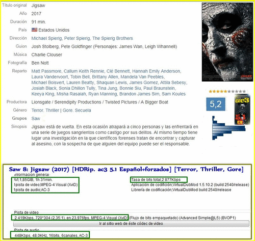94a65b20b6492fc54c497f89ad2c4672 - Saw 8: Jigsaw (2017) [HDRip. ac3 5.1 Español+forzados] [Terror, Thriller, Gore]