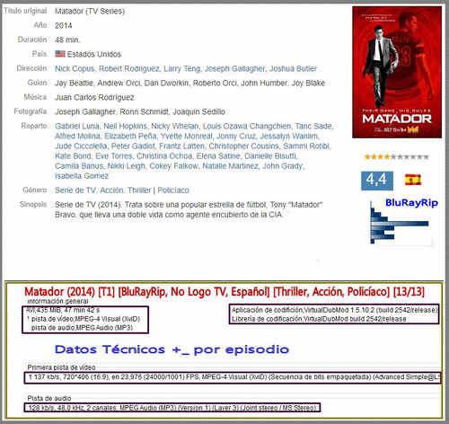 9e52d7a62ed31d1c1bcedc4a7646508e - Matador (2014) [T1] [BluRayRip, No Logo TV, Español] [Acción, Thriller] [13/13]