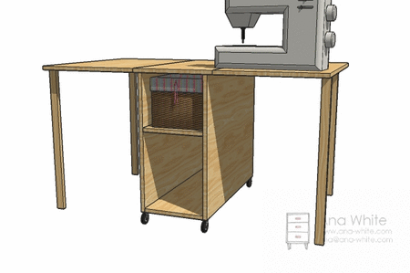 Folding Sewing Table Ana White, Free Sewing Machine Cabinet Woodworking Plans